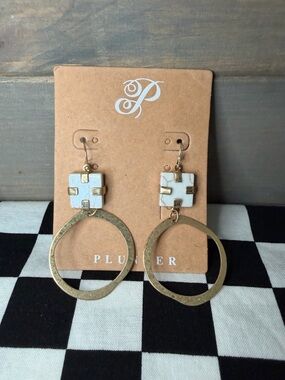 Plunder Hammered Metal Dangle Earrings